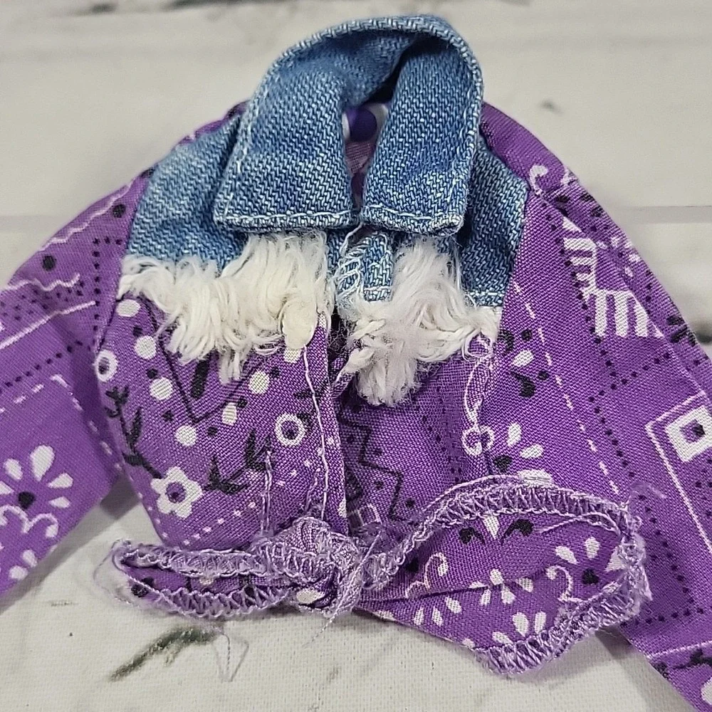 Vintage 90s‎ Barbie Doll Clothes Lot Of Tops Bandana Western Pink Satiny